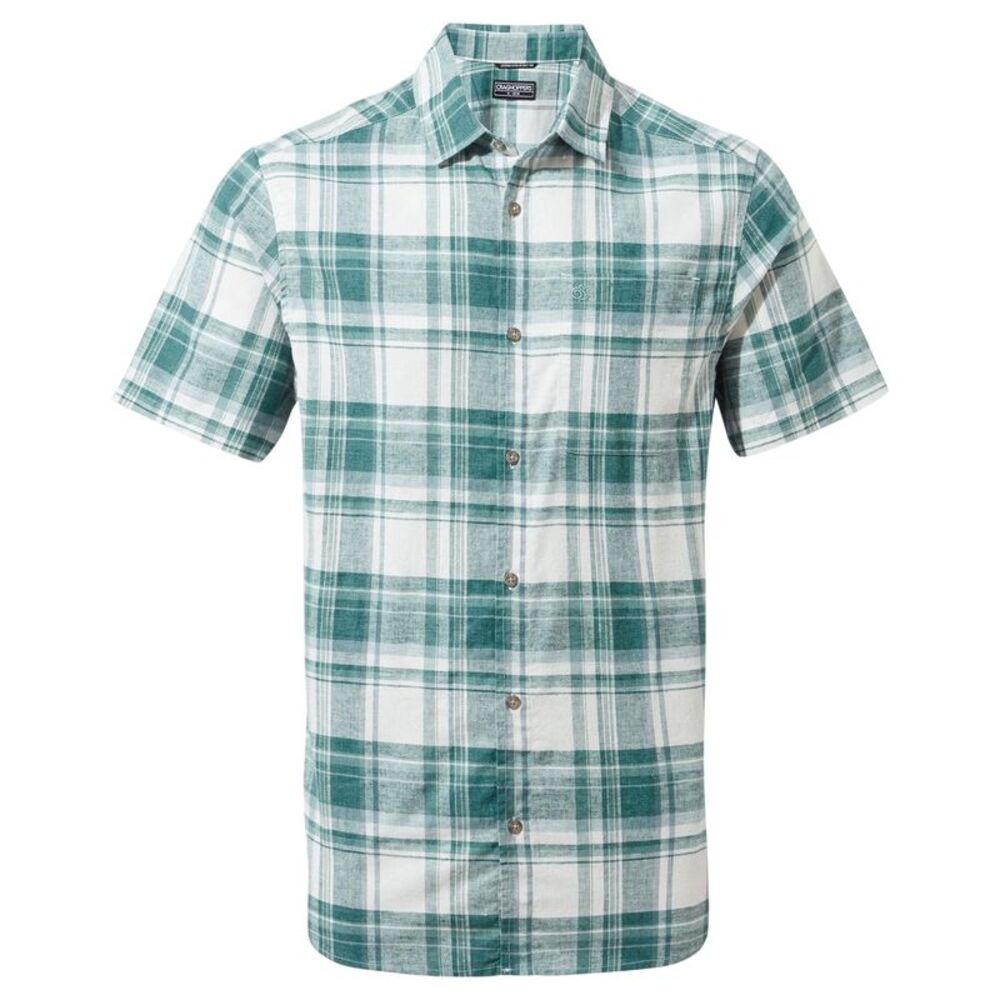 Craghoppers Mens Hila Point Collar Regular Shirt / Teal Blue